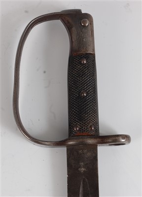 Lot 208 - A British 1879 pattern Artillery sword bayonet