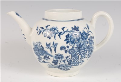 Lot 1064 - A Worcester porcelain bullet shaped teapot,...