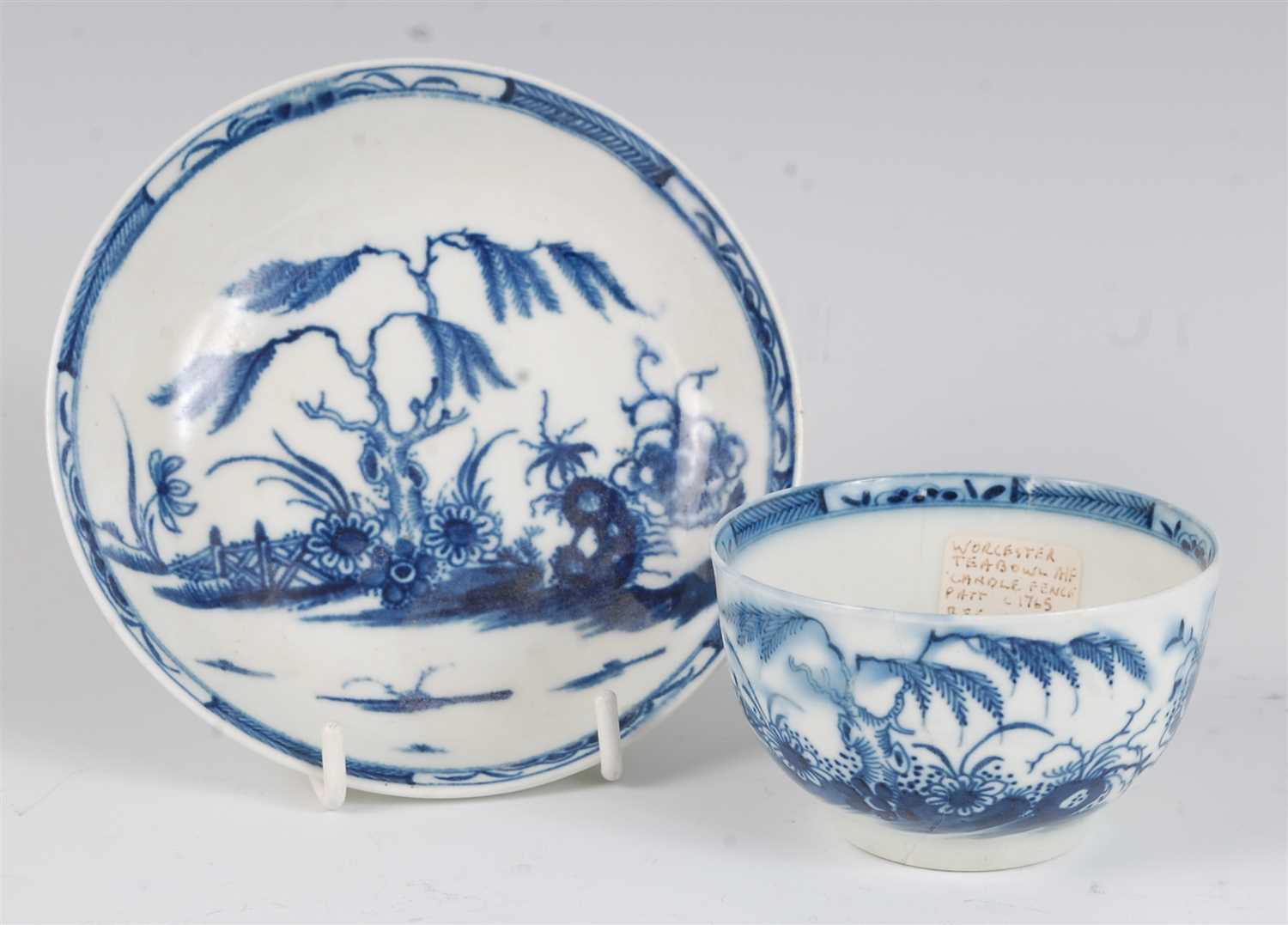 Lot 1073 - A Worcester porcelain tea bowl and saucer,...