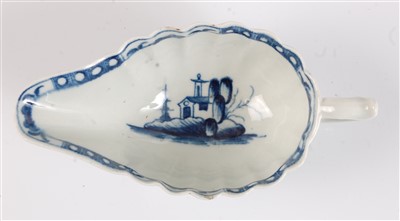 Lot 1080 - A rare Worcester porcelain sauceboat,...