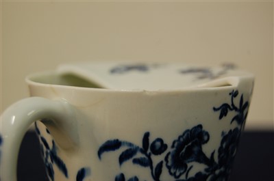 Lot 1090 - A Lowestoft porcelain feeding cup, of bucket...