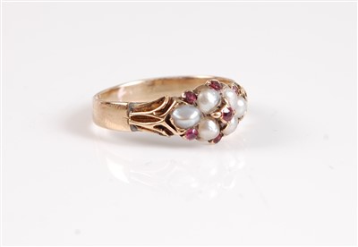 Lot 1283 - A mid-late 19th century split pearl and ruby...