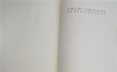 Lot 1010 - Wilde, Oscar, The Ballad of Reading Gaol. O.C....