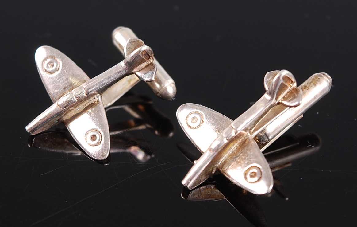 Lot 64 - A pair of gentleman's silver cuff-links