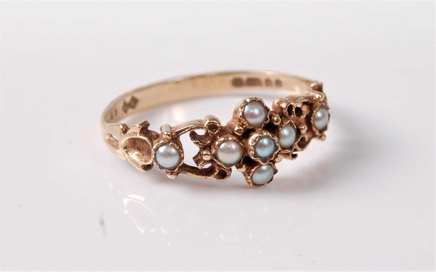 Lot 2624 - A 19th century style seed pearl ring, set with...