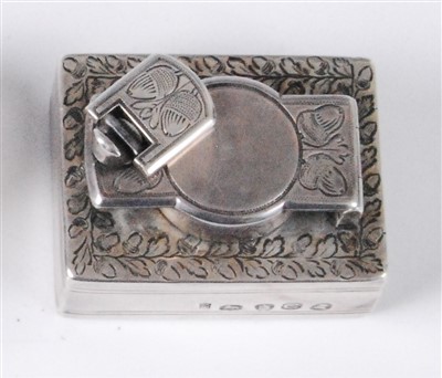 Lot 1361 - A late Georgian silver travelling inkwell,...