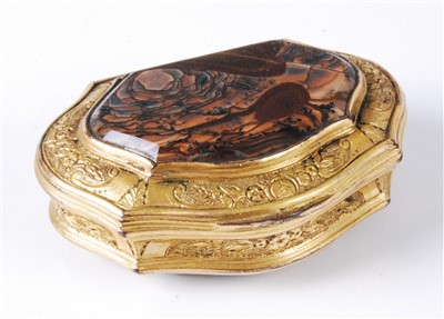 Lot 1371 - A George III gilt metal and agate inset...