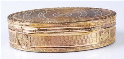 Lot 1378 - A George III gilt metal snuff-box, of oval...
