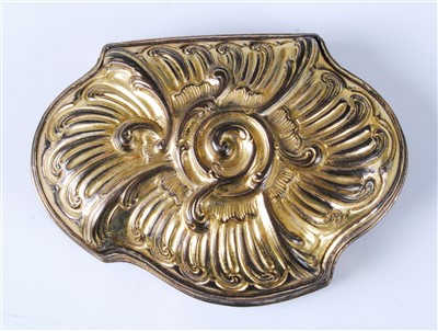 Lot 1377 - A mid-18th century copper gilt snuff-box,...