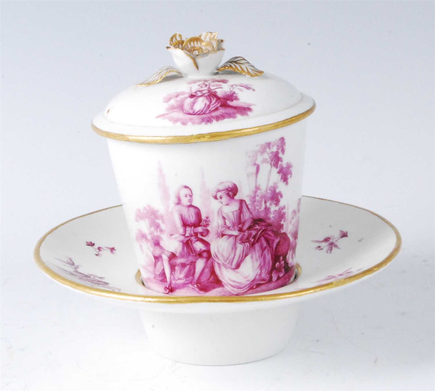Lot 1051 - An 18th century Sèvres porcelain chocolate cup...