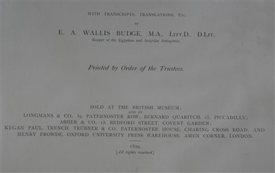 Lot 1045 - BUDGE, E.A. Wallis, The Book of the Dead....