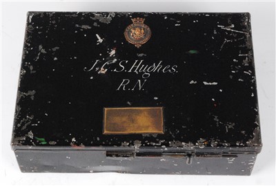 Lot 319 - A Naval Officers tin deed box