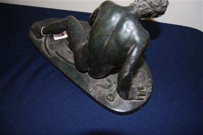 Lot 1389 - An Italian green patinated bronze sculpture of...