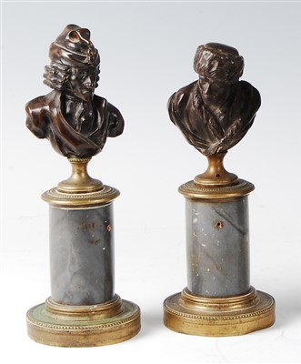 Lot 1390 - A pair of mid-19th century French bronze...