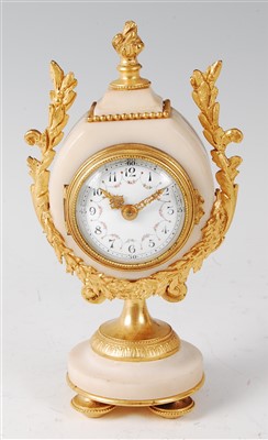 Lot 1553 - A circa 1900 French white marble and gilt...