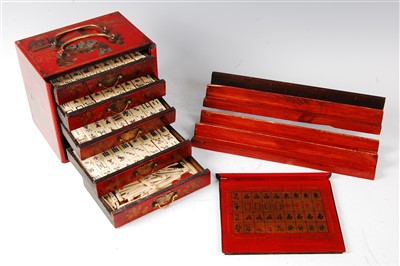 Lot 1427 - A mid-20th century Chinese mah-jong set,...