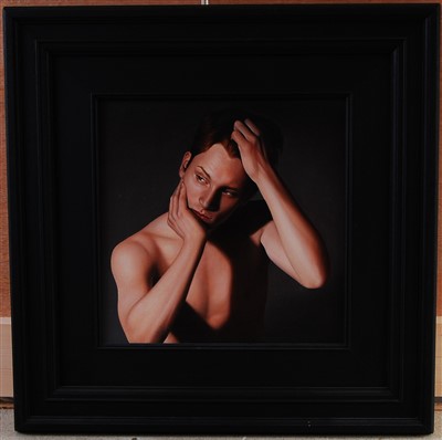 Lot 1527 - Mary Jane Ansell (B.1972) - Male portrait, oil...