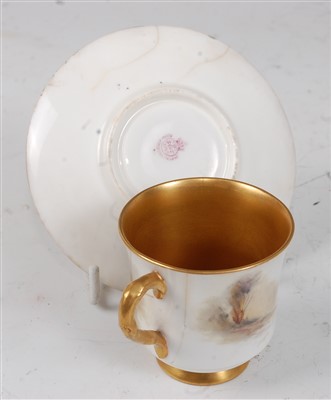 Lot 1098 - A Royal Worcester porcelain coffee can and...