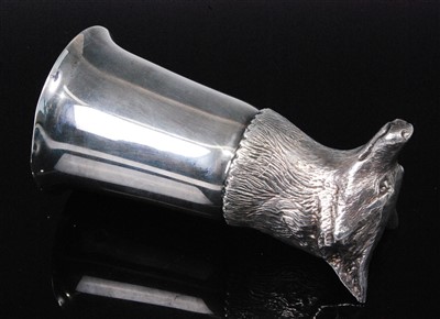 Lot 335 - An Elizabeth II cast silver stirrup cup