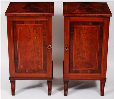 Lot 1594 - A pair of flame mahogany boxwood strung and...