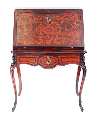 Lot 1620 - A circa 1900 French rosewood and marquetry...