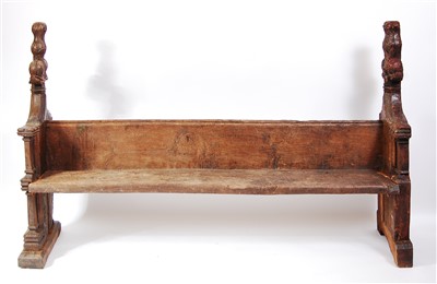 Lot 1619 - A medieval oak bench, circa 15th century, as...