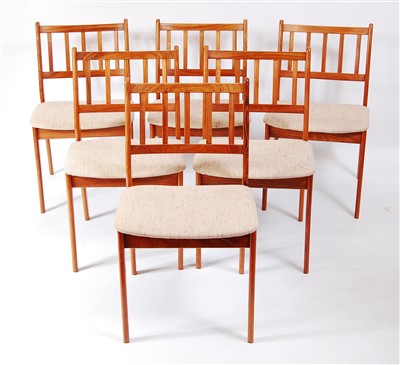 Lot 447 - A set of six Danish 1960s rosewood slatback...