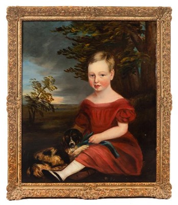 Lot 1343 - Early 19th century school - Child with dog,...