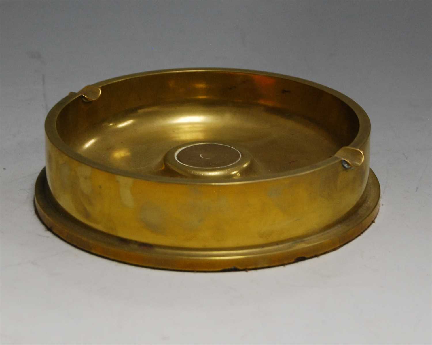 Lot 7 - A large brass trench art style ashtray, dia. 17cm