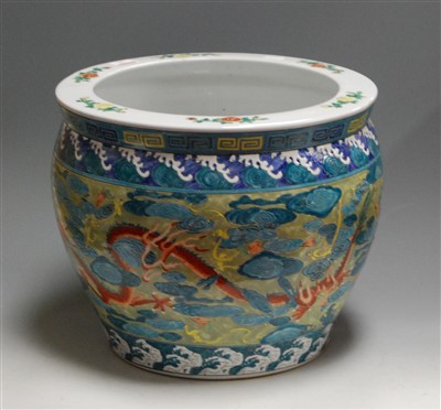 Lot 13 - A reproduction Chinese style jardiniere,...