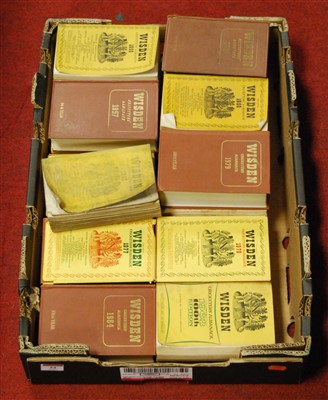 Lot 54 - A box of assorted Wisden's Cricketers Almanacs,...