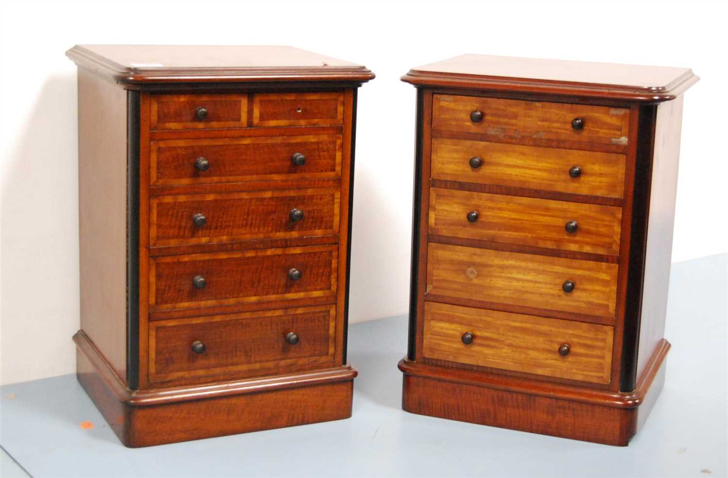Lot 66 - A pair of mahogany table-top collectors chests,...