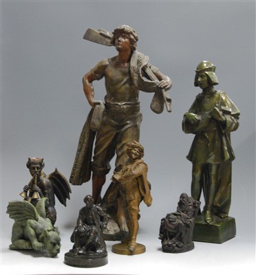 Lot 93 - A large early 20th century spelter figure of a...