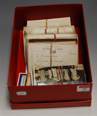Lot 97 - A box of miscellaneous 19th century and later...