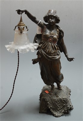 Lot 125 - An early 20th century Spelter figural table...