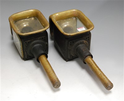 Lot 126 - A pair of 19th century brass and iron coaching...