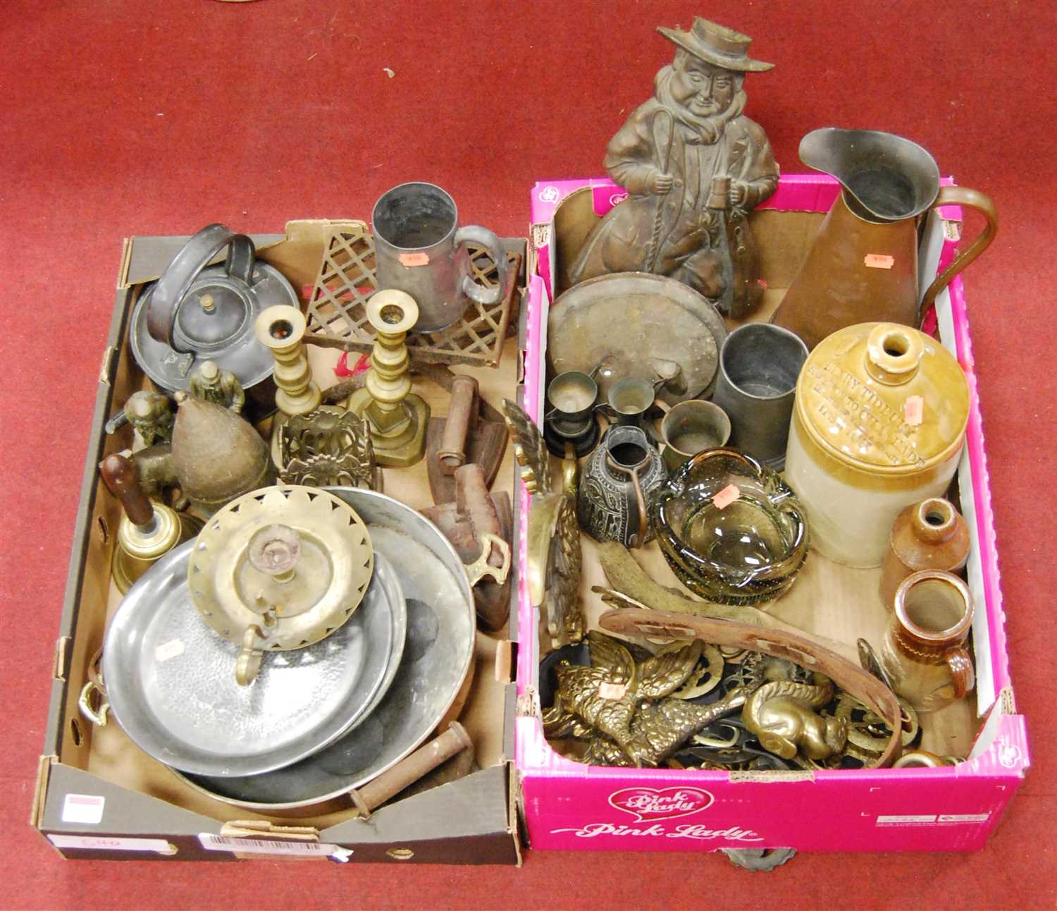 Lot 135 - Two boxes of miscellaneous items, to include...