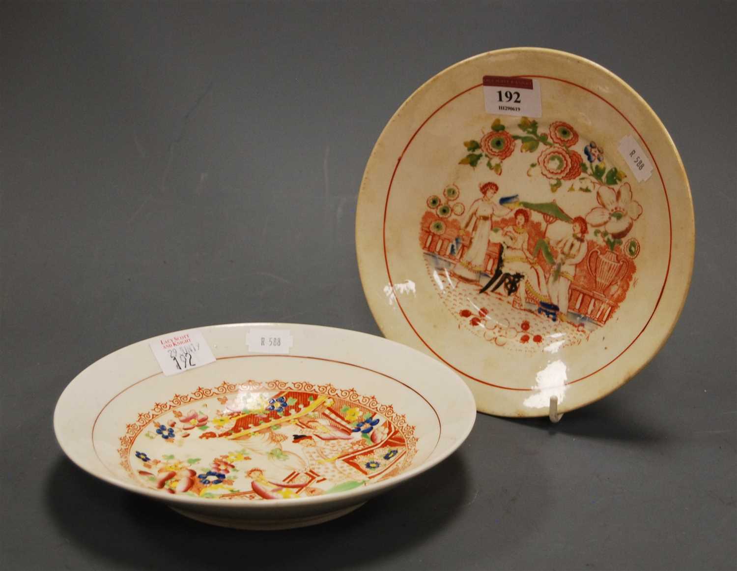 Lot 282 - A 19th century English porcelain plate,...