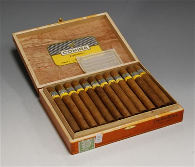 Lot 182 - An opened box of Habanas Cohiba Cuban cigars,...