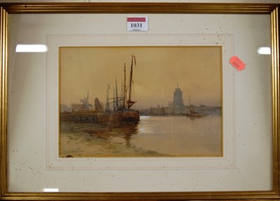 Lot 1031 - Late 19th century school - Boats at anchor,...