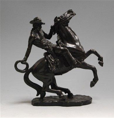 Lot 185 - A Franklin Mint bronze figure 'Startled' by...