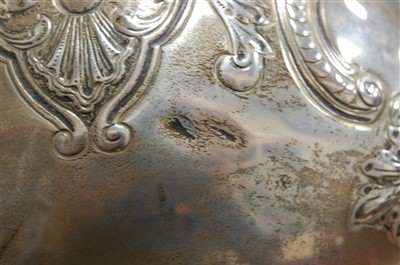 Lot 192 - An Edwardian silver rose bowl having repousse...