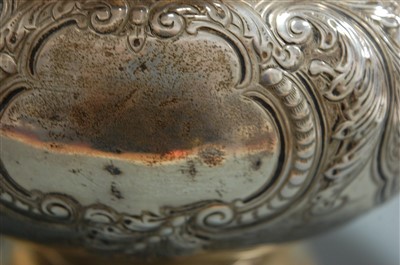 Lot 192 - An Edwardian silver rose bowl having repousse...