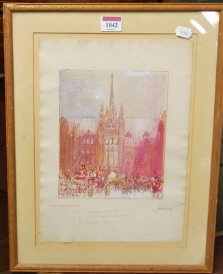Lot 1042 - Tom Maxwell - The cathedral crypt, etching,...
