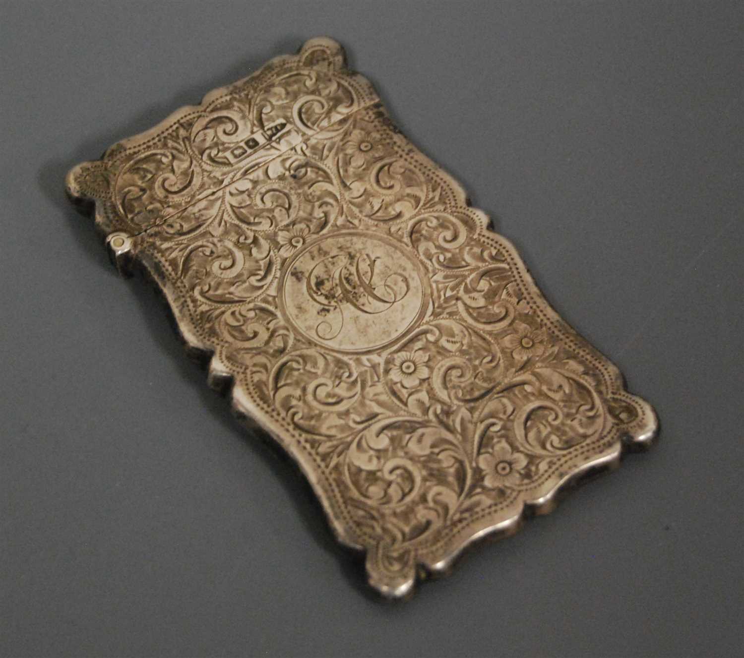 Lot 246 - A circa 1900 silver visiting card case, of...