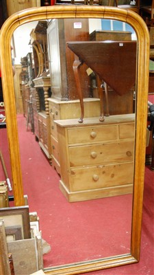 Lot 1066 - A Victorian satinwood framed mirror (formerly...