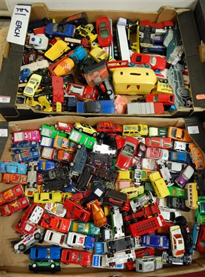 Lot 501 - Two boxes of assorted playworn loose diecast...