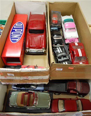 Lot 508 - Five boxes of assorted diecast cars to include...