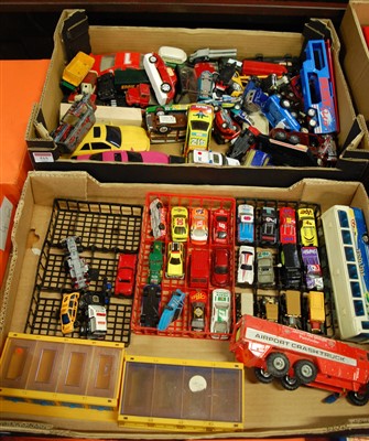 Lot 515 - Two boxes of mixed playworn diecast to include...