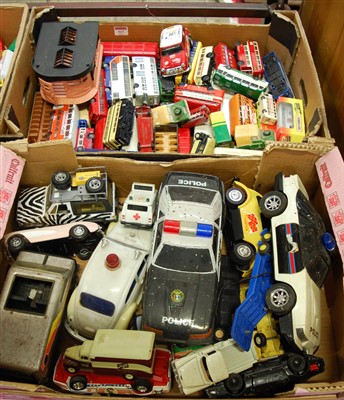 Lot 517 - Two boxes of mixed playworn diecast to include...